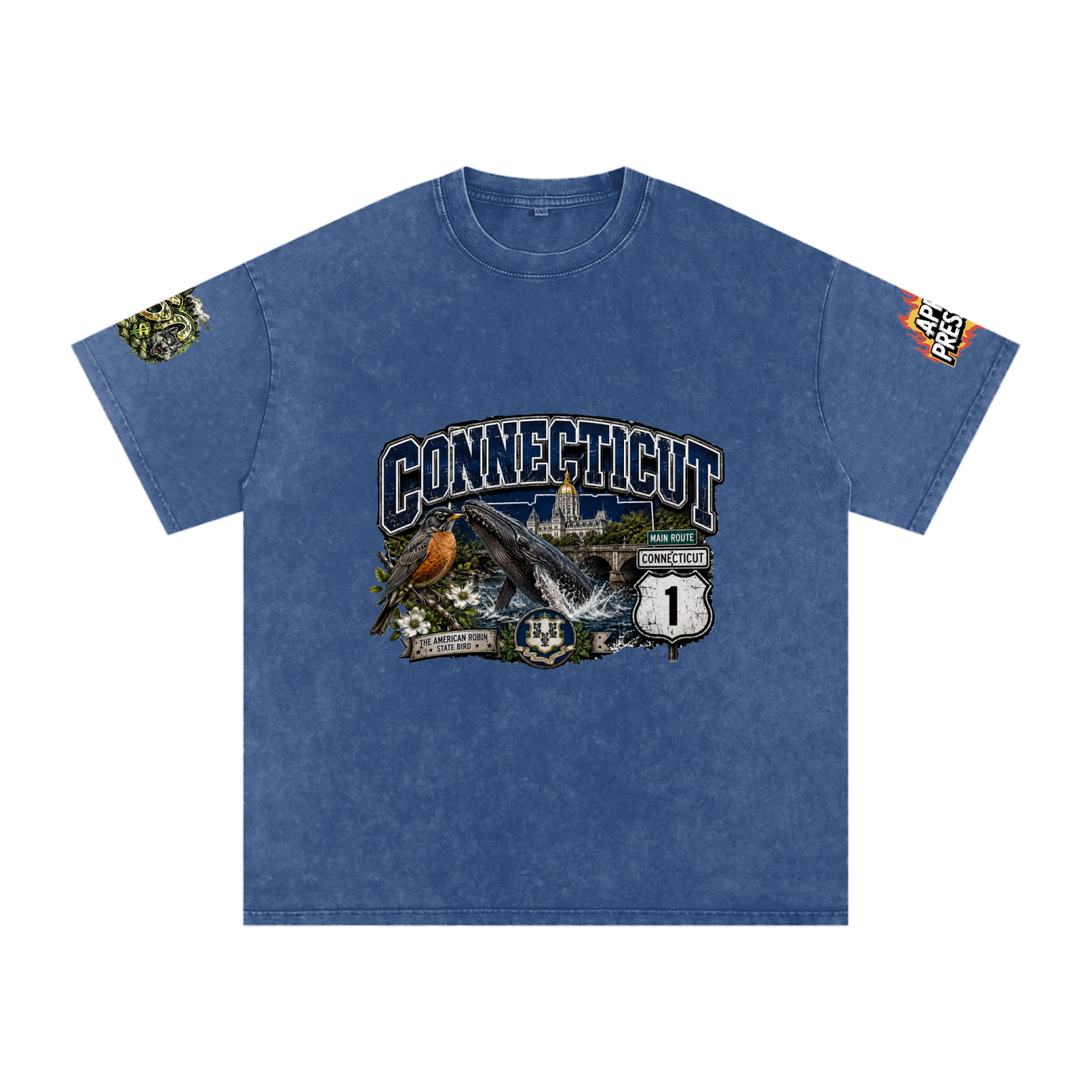 The Connecticut Collection Snow Washed Oversized Cotton T-Shirt