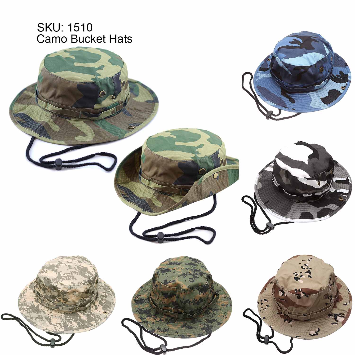 Camo Safari Bucket Hats