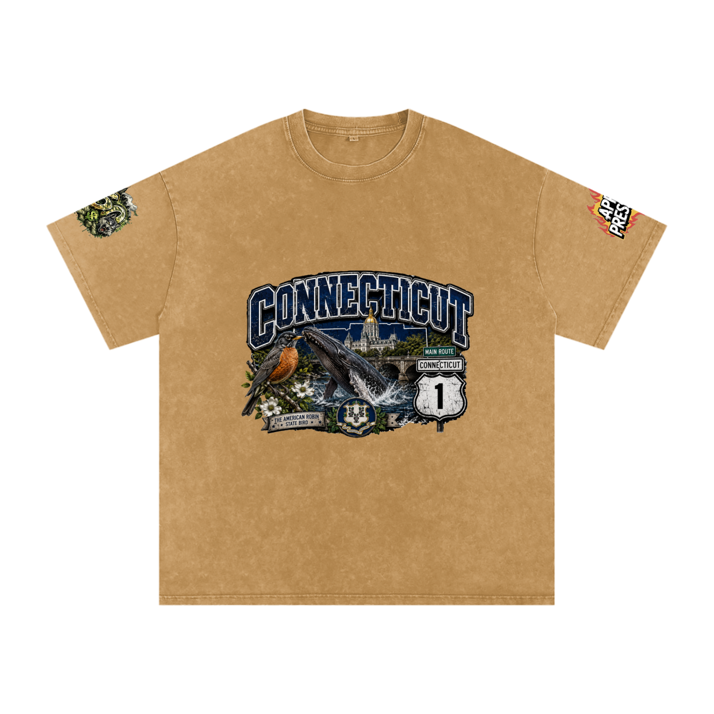 The Connecticut Collection Snow Washed Oversized Cotton T-Shirt