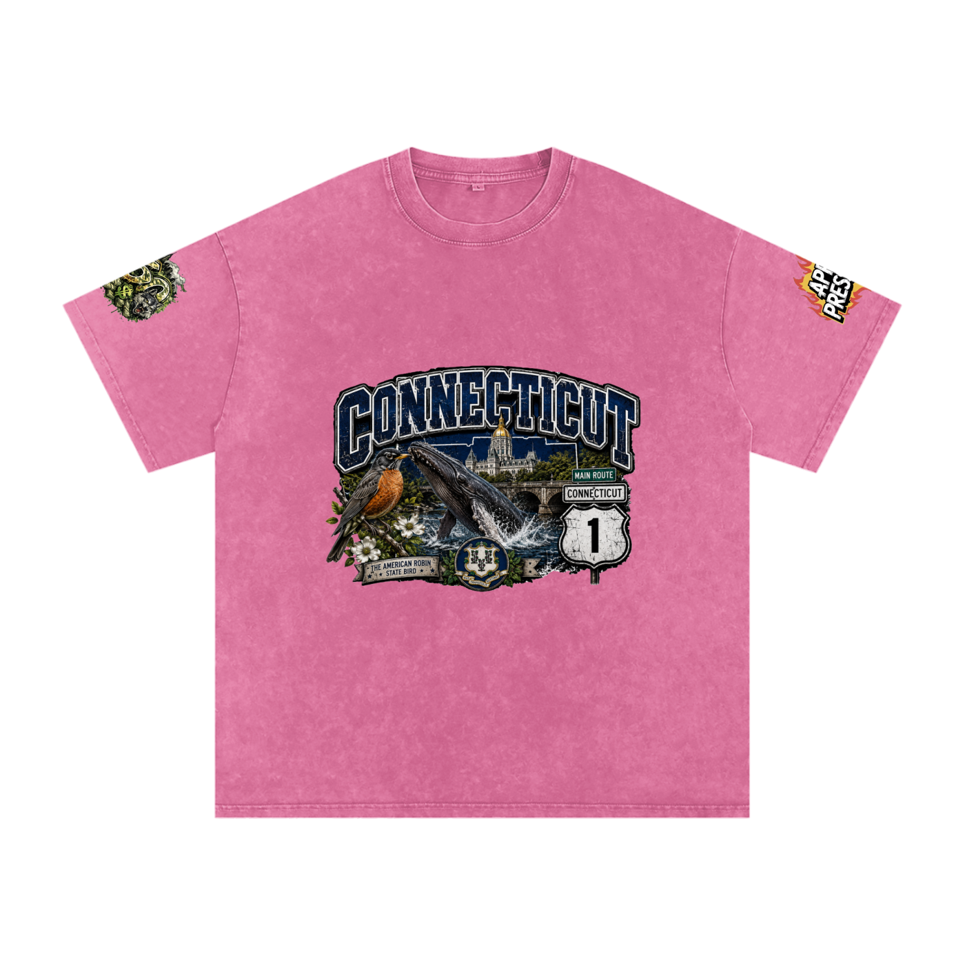 The Connecticut Collection Snow Washed Oversized Cotton T-Shirt