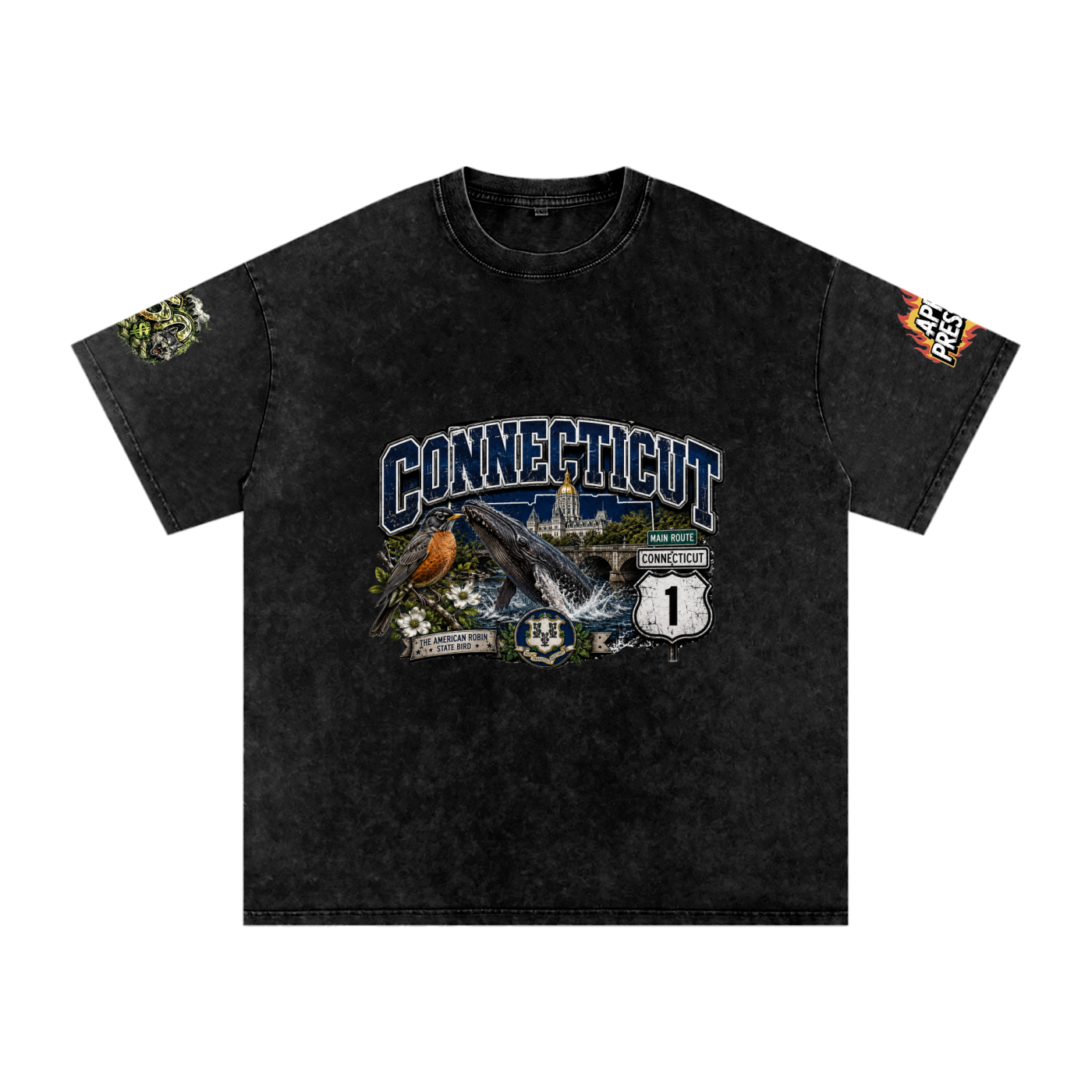 The Connecticut Collection Snow Washed Oversized Cotton T-Shirt
