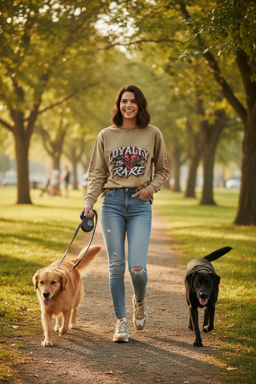Loyalty Is Rare Acid Wash Oversize Long Sleeve T-Shirt