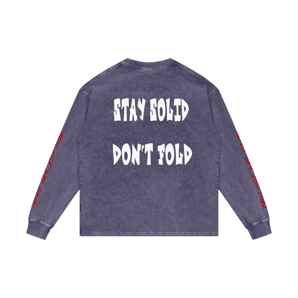 Loyalty Is Rare Acid Wash Oversize Long Sleeve T-Shirt